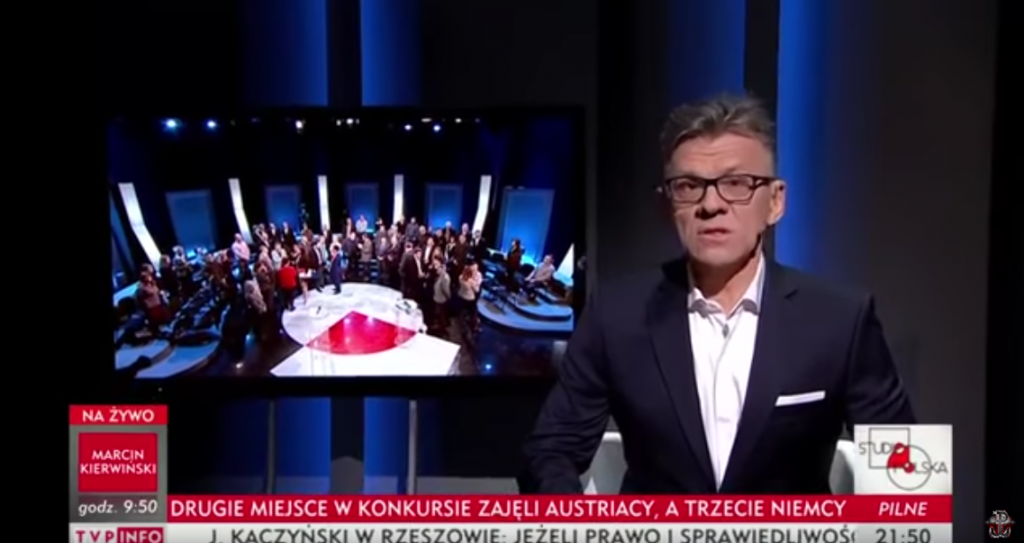 Screen z odcinka programu "Studio Polska", w którym doszło do opisanej sytuacji. /fot. screen YouTube / Wiadomości i Polityka